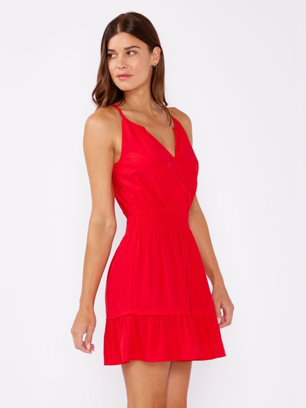 lovestitch Red Sleeveless V-Neck Mini Dress